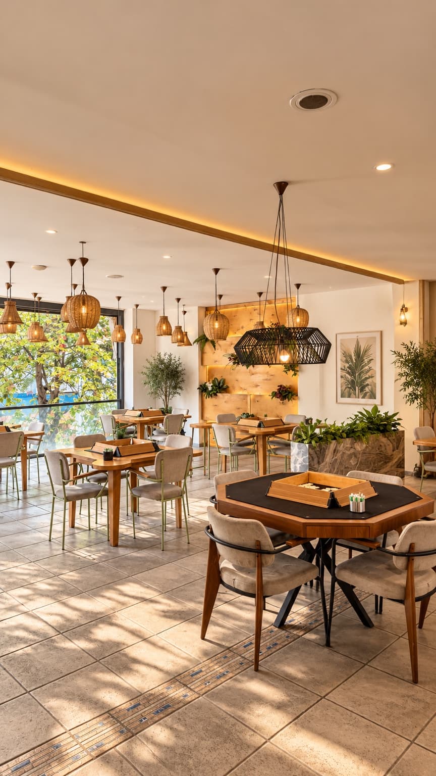 Geniş salon — Üst kat atmosferi